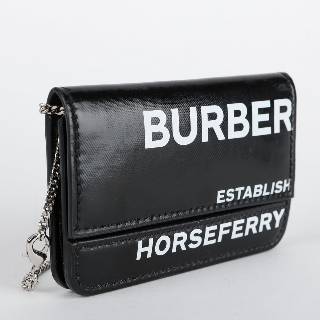 Horseferry Jody Card Case on Chain, Black/White