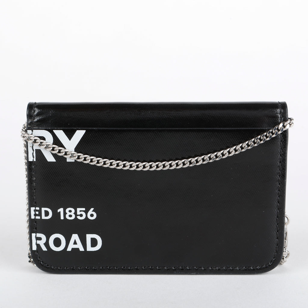 Horseferry Jody Card Case on Chain, Black/White