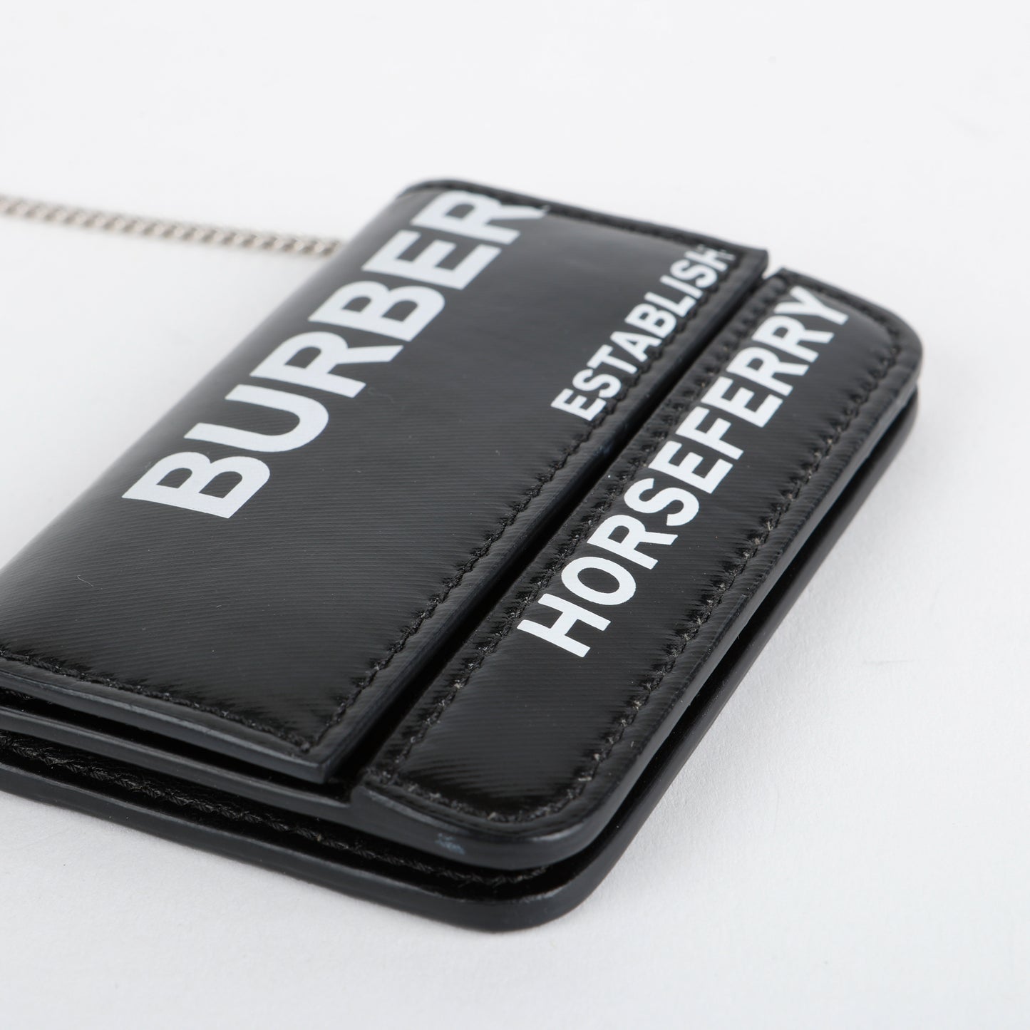 Horseferry Jody Card Case on Chain, Black/White