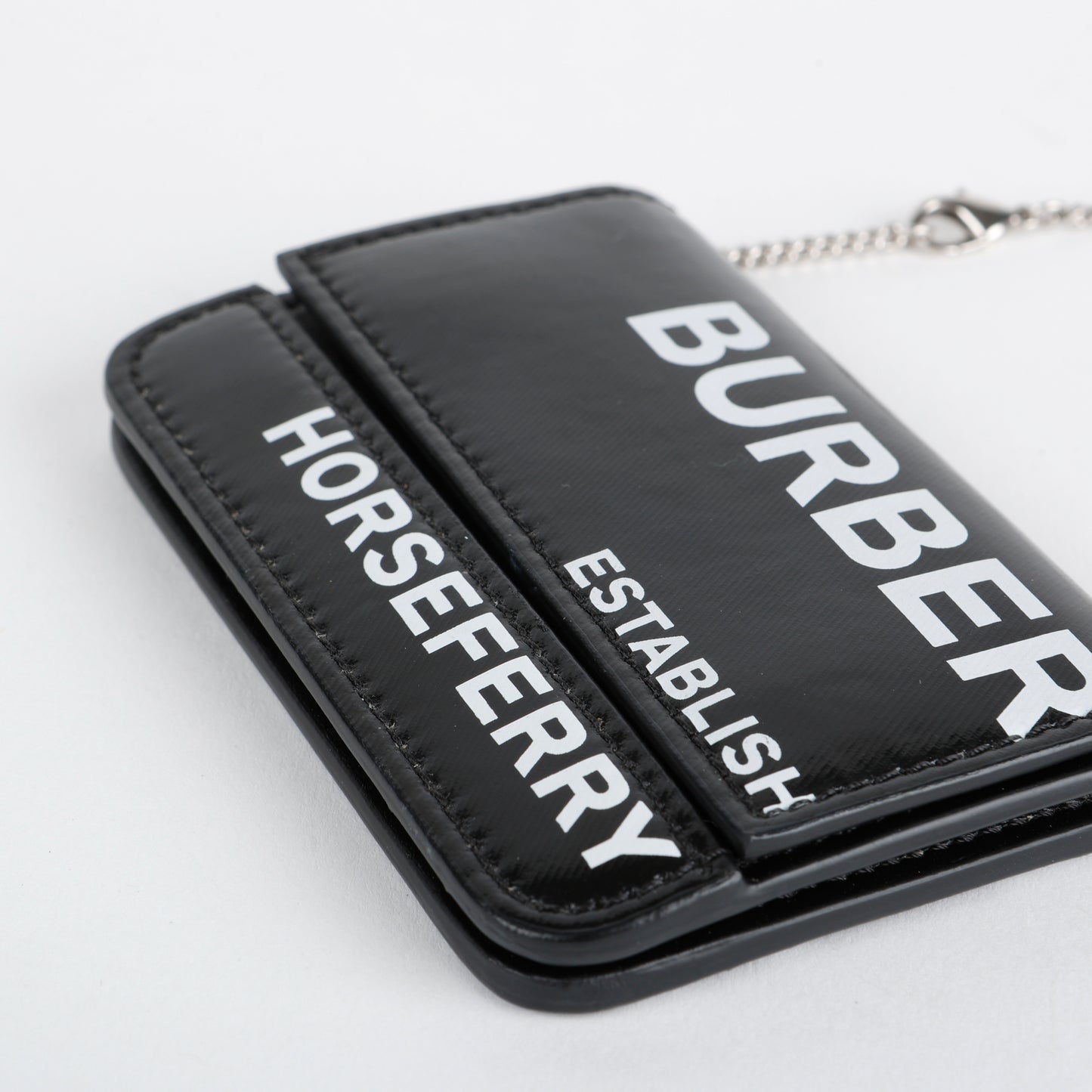 Horseferry Jody Card Case on Chain, Black/White