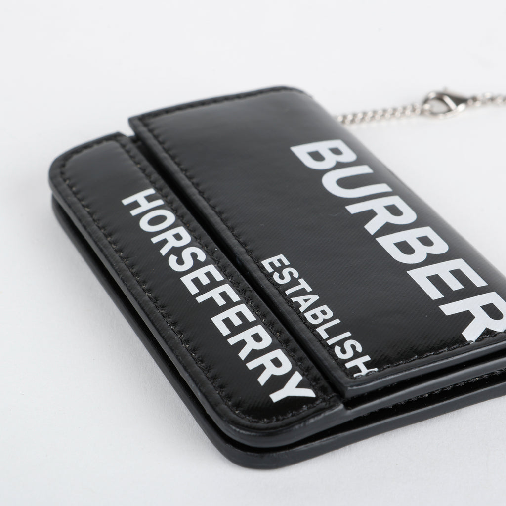 Horseferry Jody Card Case on Chain, Black/White
