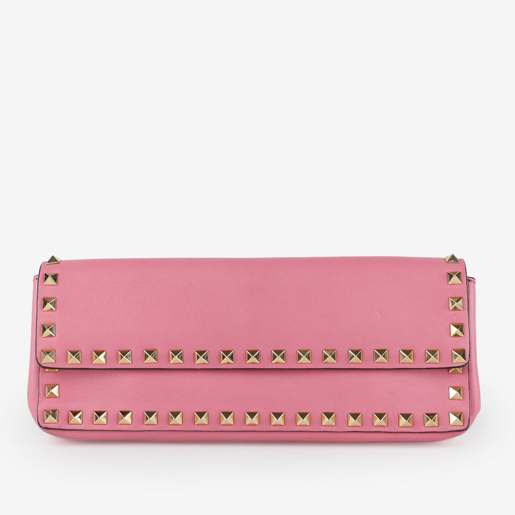 Long Rockstud Clutch, Pink (missing wristlet)