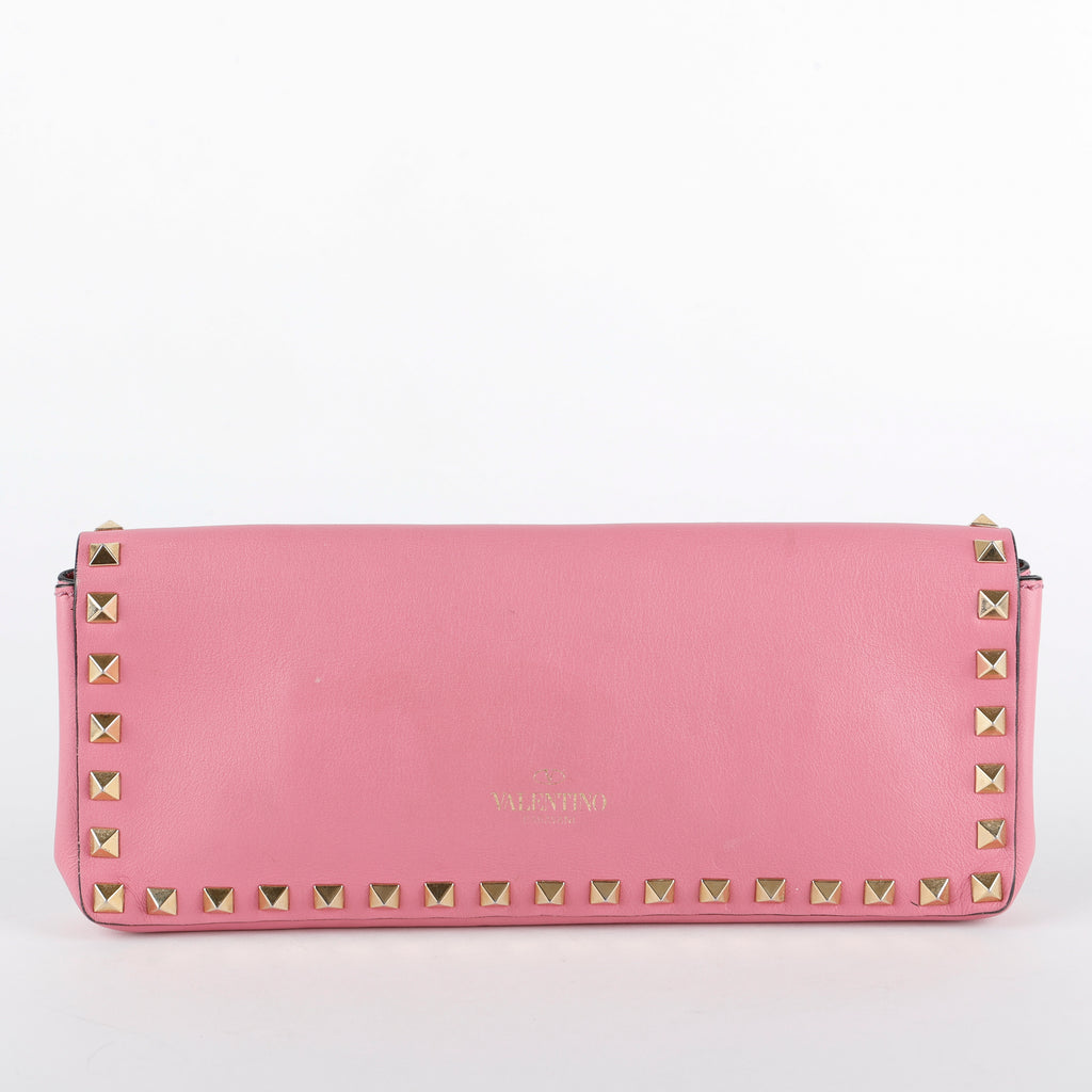 Long Rockstud Clutch, Pink (missing wristlet)