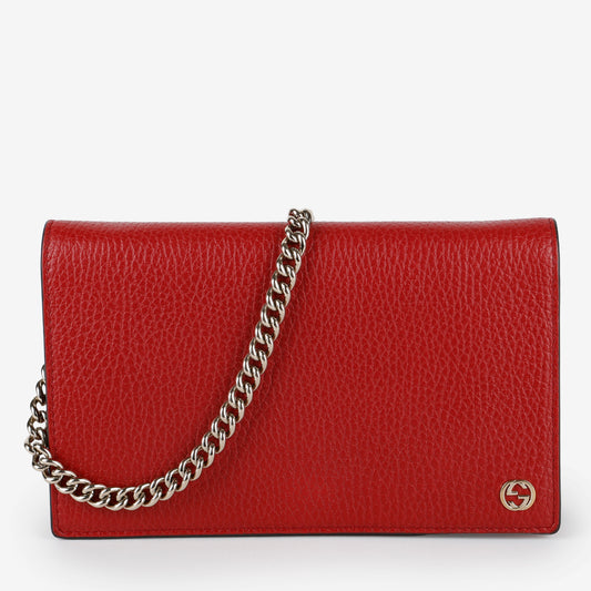 Blondie Wallet on Chain, Red Calfskin