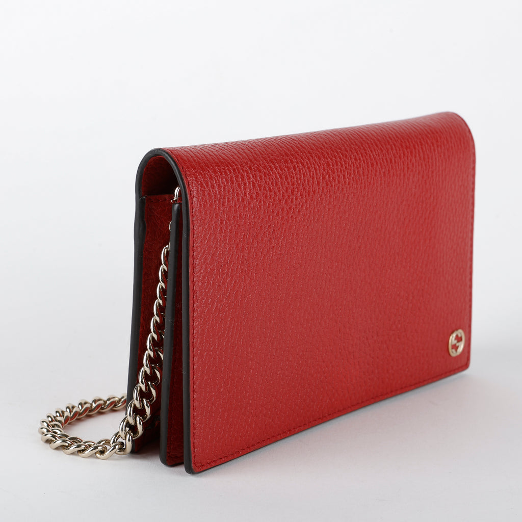 Blondie Wallet on Chain, Red Calfskin