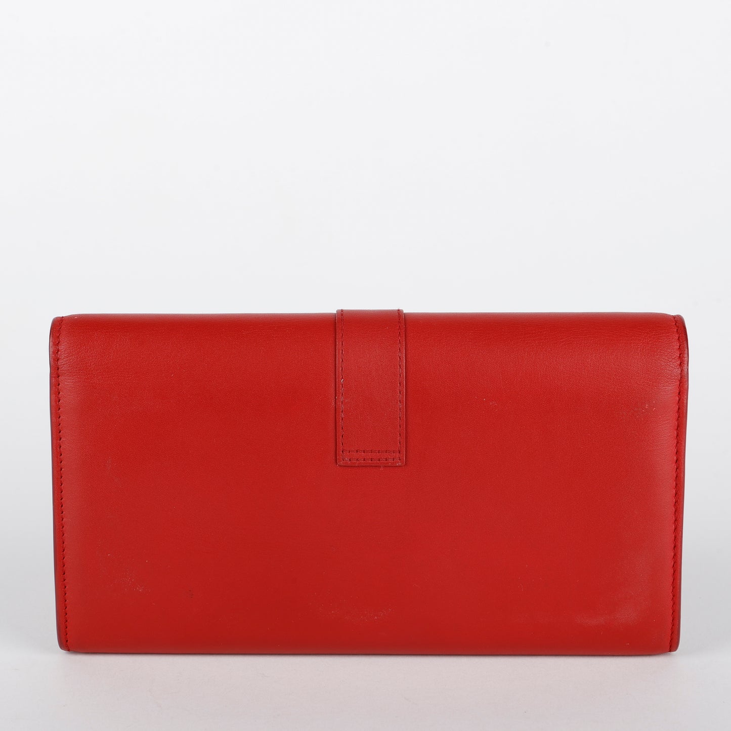 Y Ligne Snap Wallet, Red Smooth Calfskin