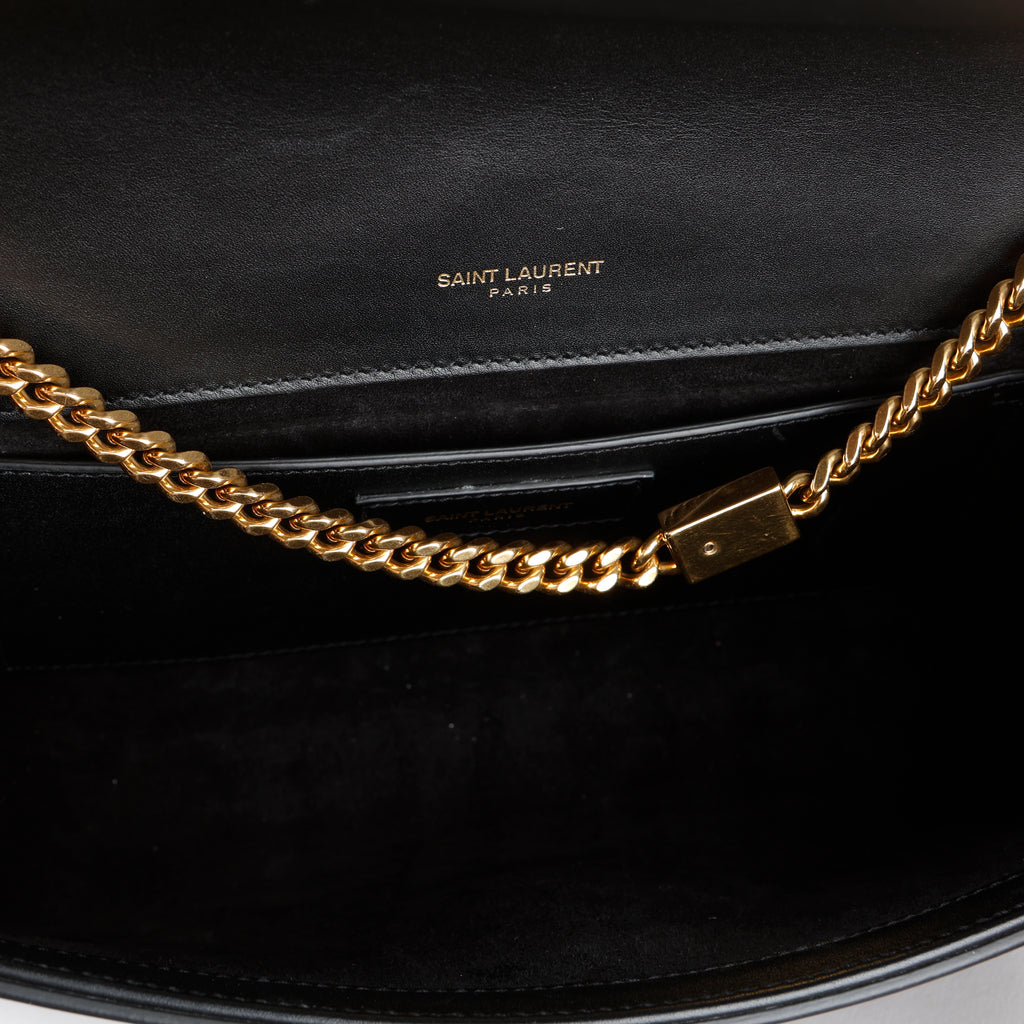 Medium Kate Tassel Bag, Black Smooth Calfskin