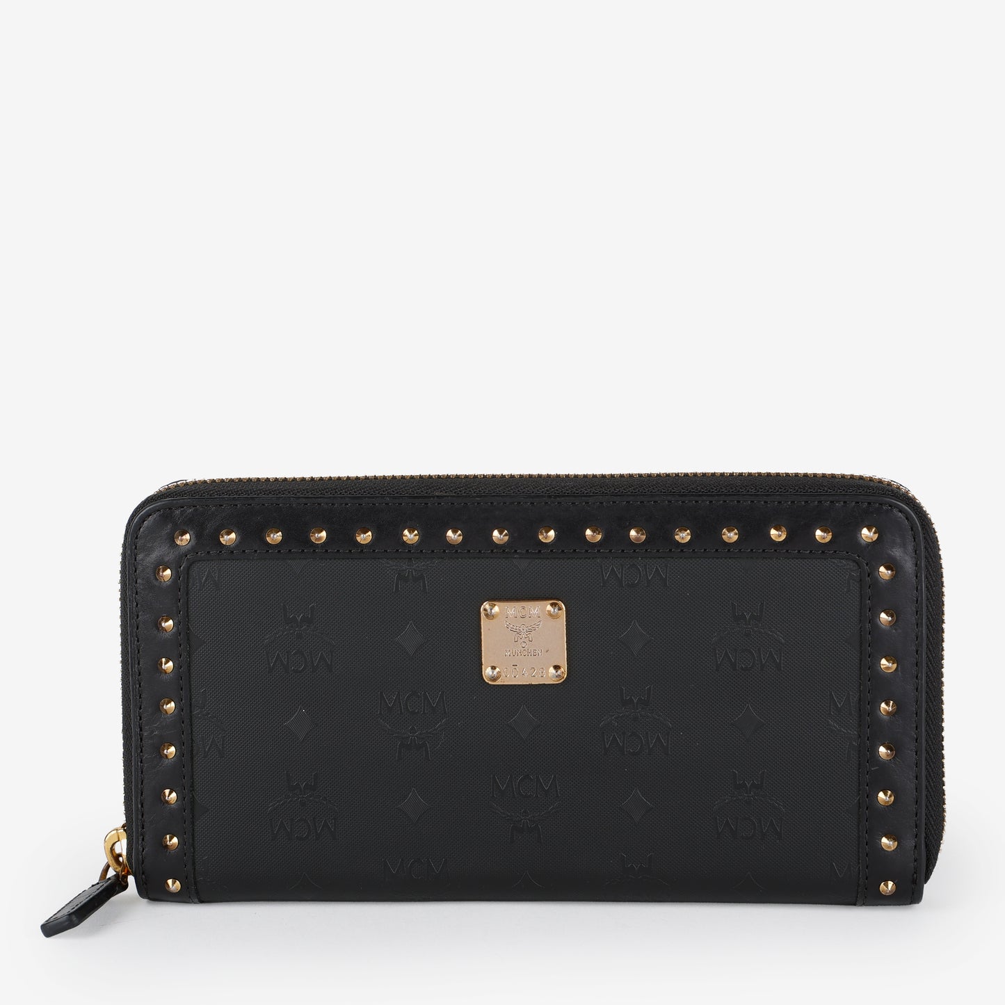 Large Zip Around Wallet, Black