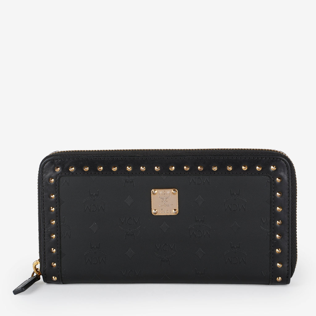 Large Zip Around Wallet, Black