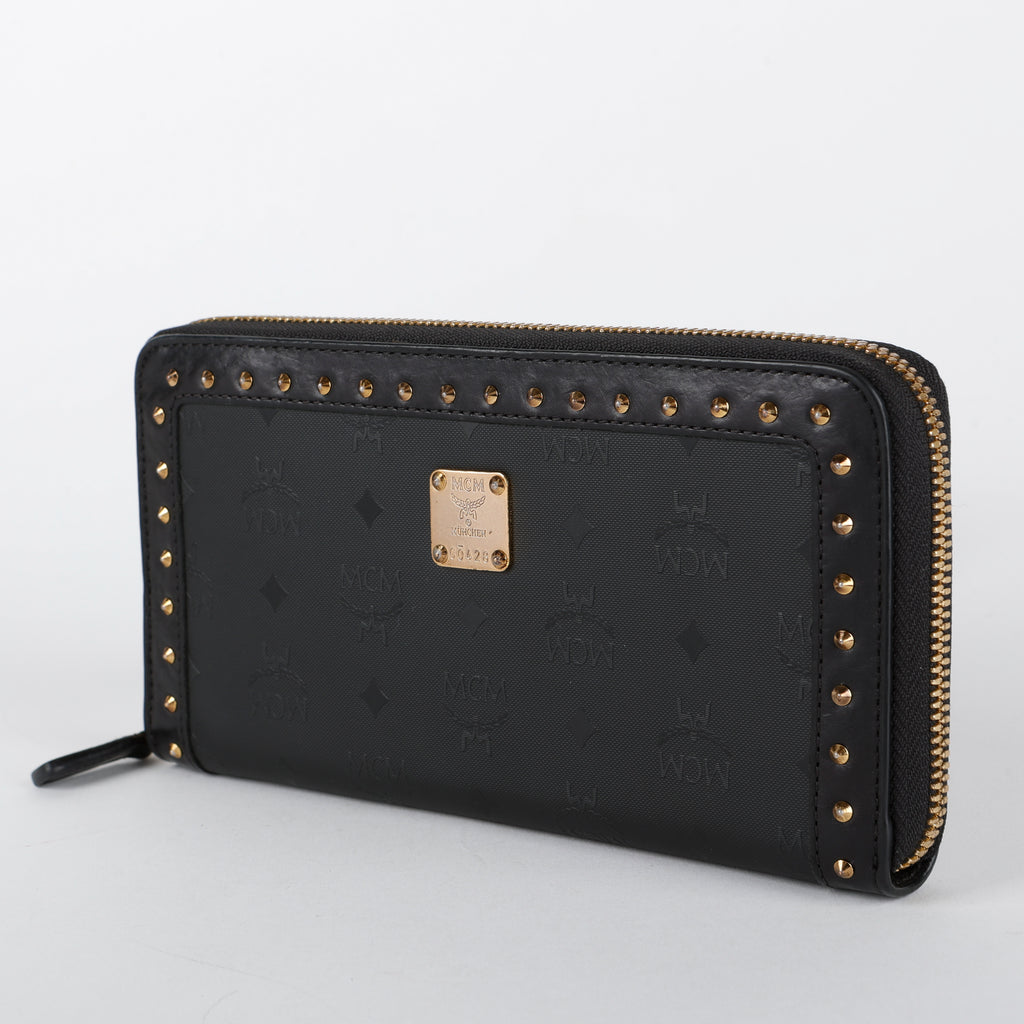 Large Zip Around Wallet, Black