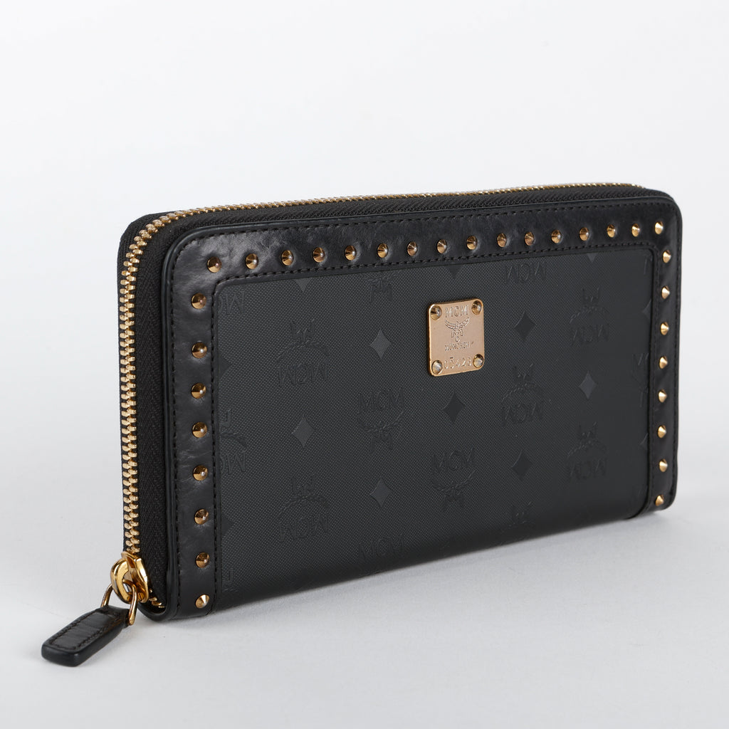 Large Zip Around Wallet, Black