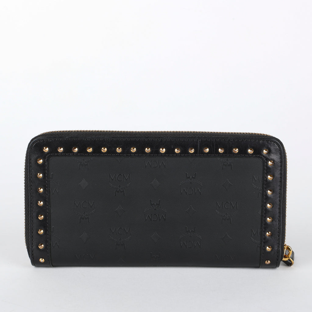 Large Zip Around Wallet, Black
