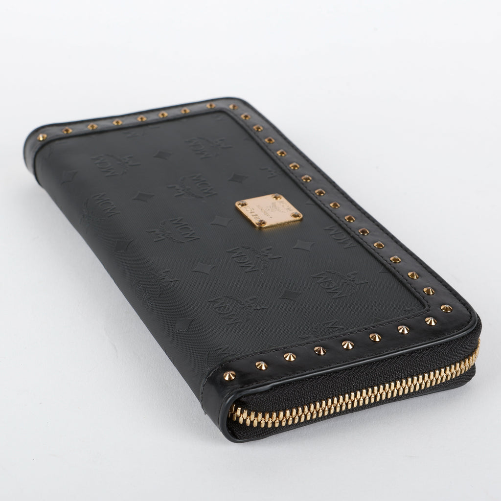 Large Zip Around Wallet, Black