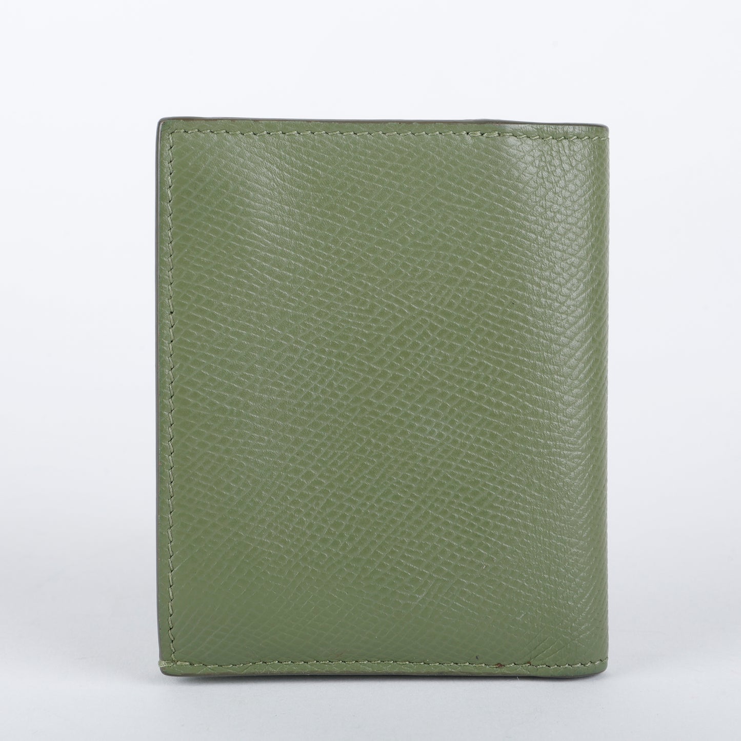 Small Bifold Wallet, Light Khaki Grained Calfskin