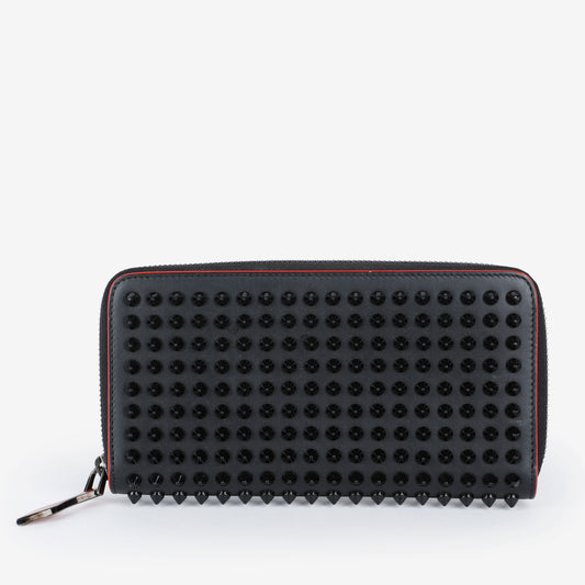 Studded Panettone Wallet, Black/Red