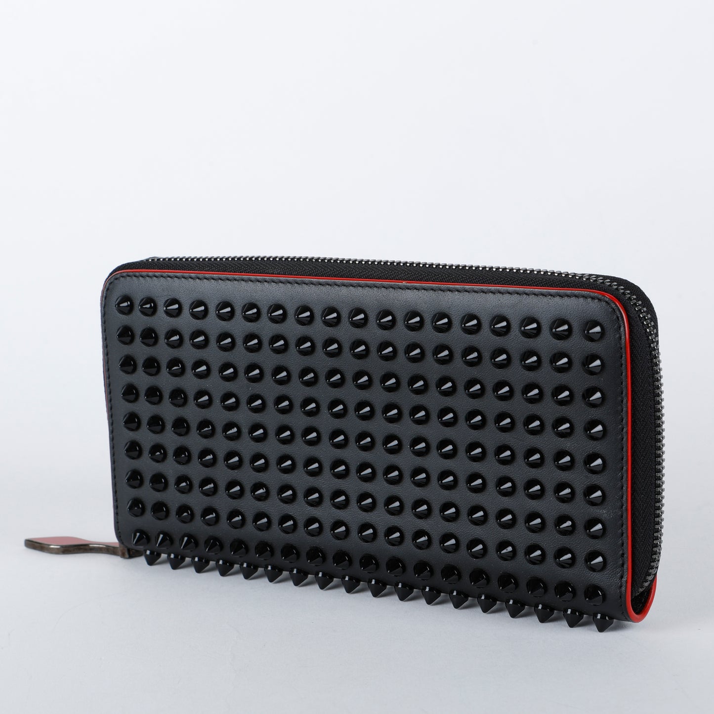 Studded Panettone Wallet, Black/Red