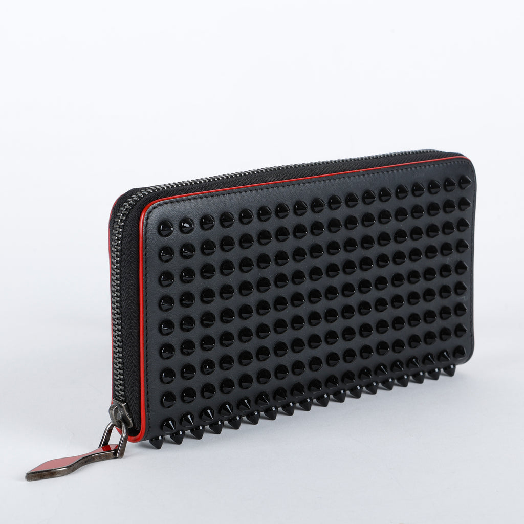 Studded Panettone Wallet, Black/Red