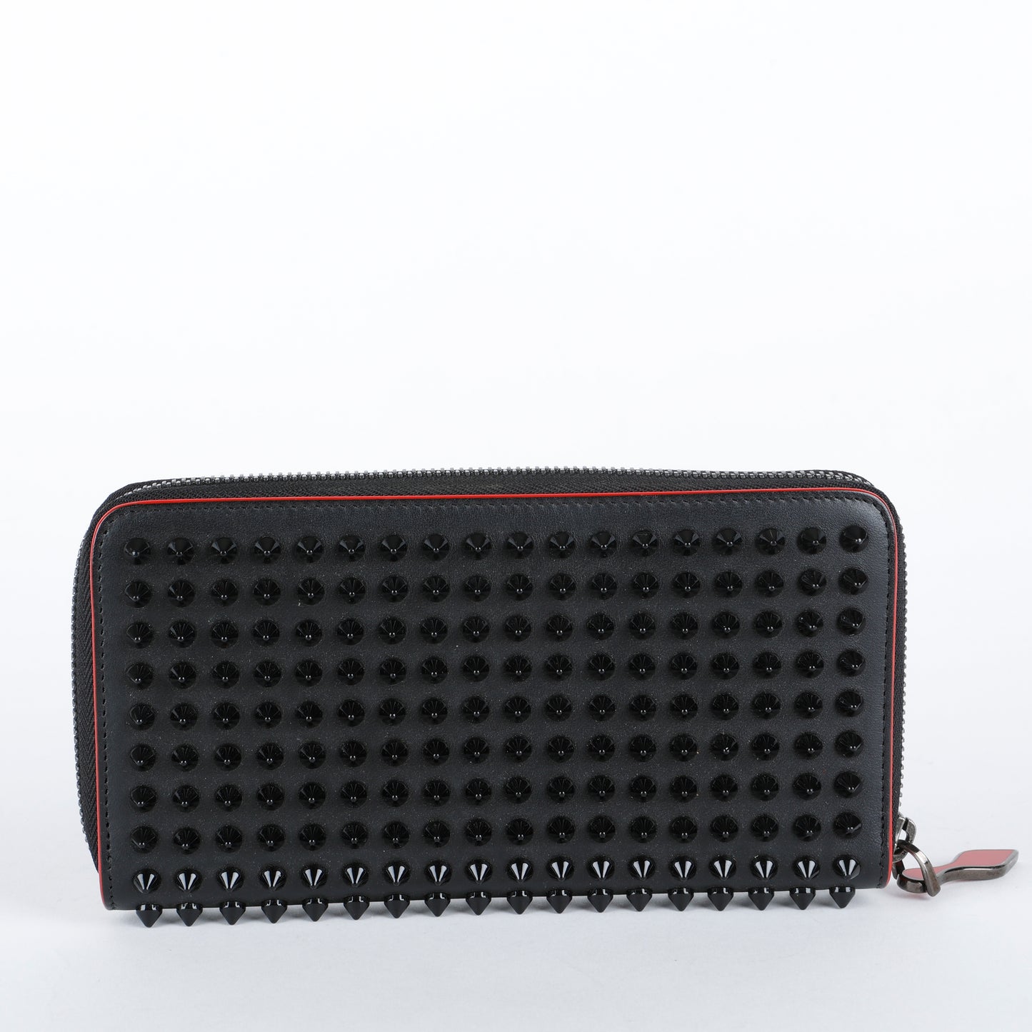 Studded Panettone Wallet, Black/Red