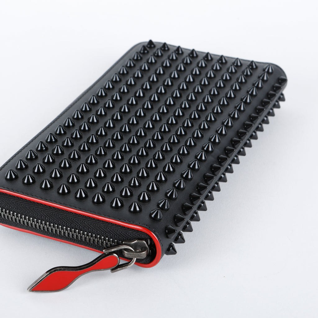 Studded Panettone Wallet, Black/Red