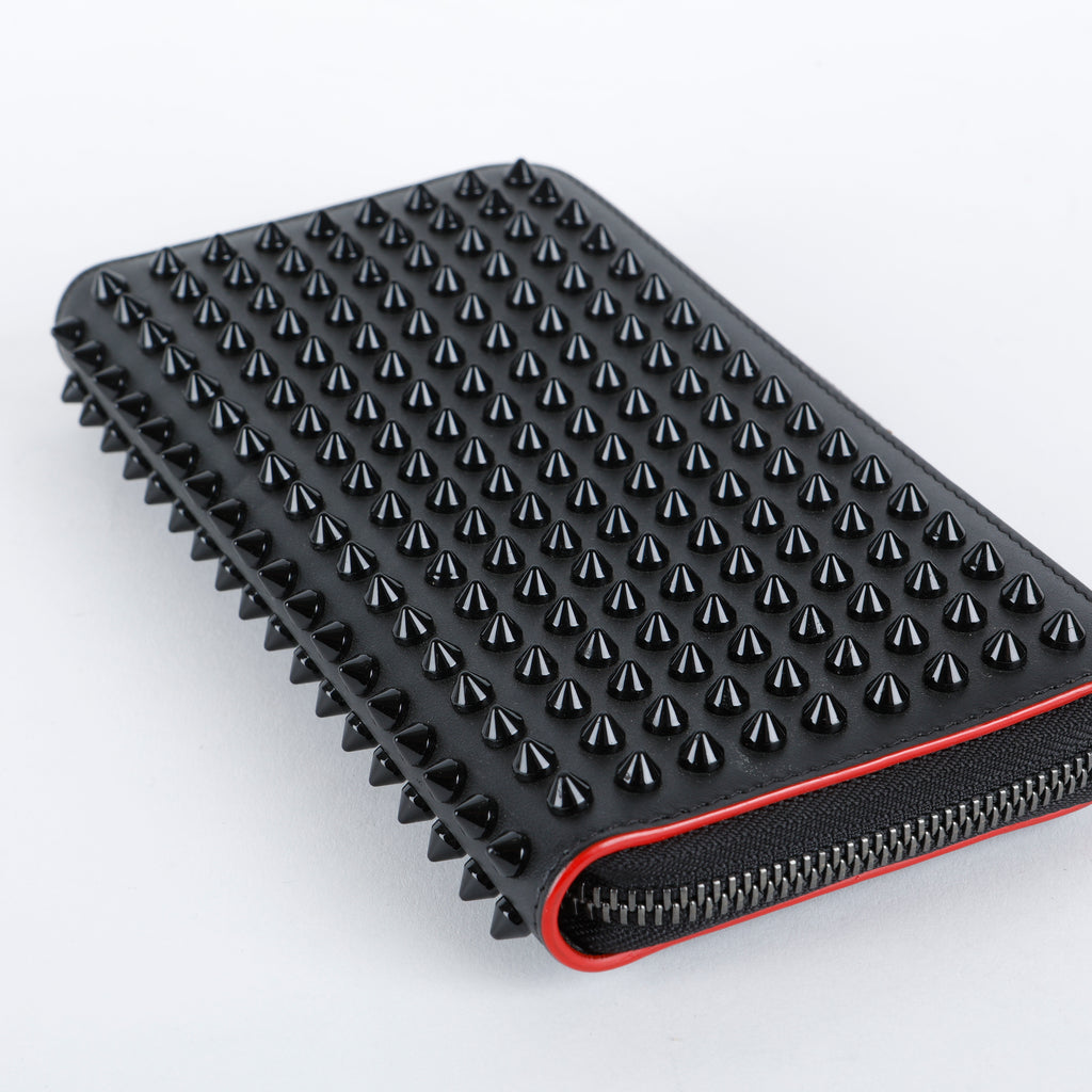 Studded Panettone Wallet, Black/Red