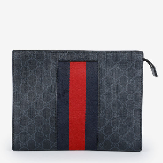 Supreme New Web Cosmetic Case, Black/Grey