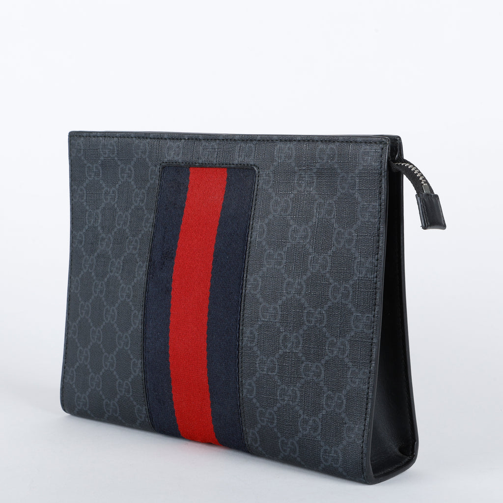 Supreme New Web Cosmetic Case, Black/Grey