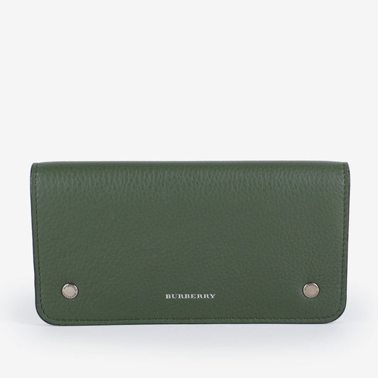Continental Snap Wallet, Sage Green Grained Calfskin