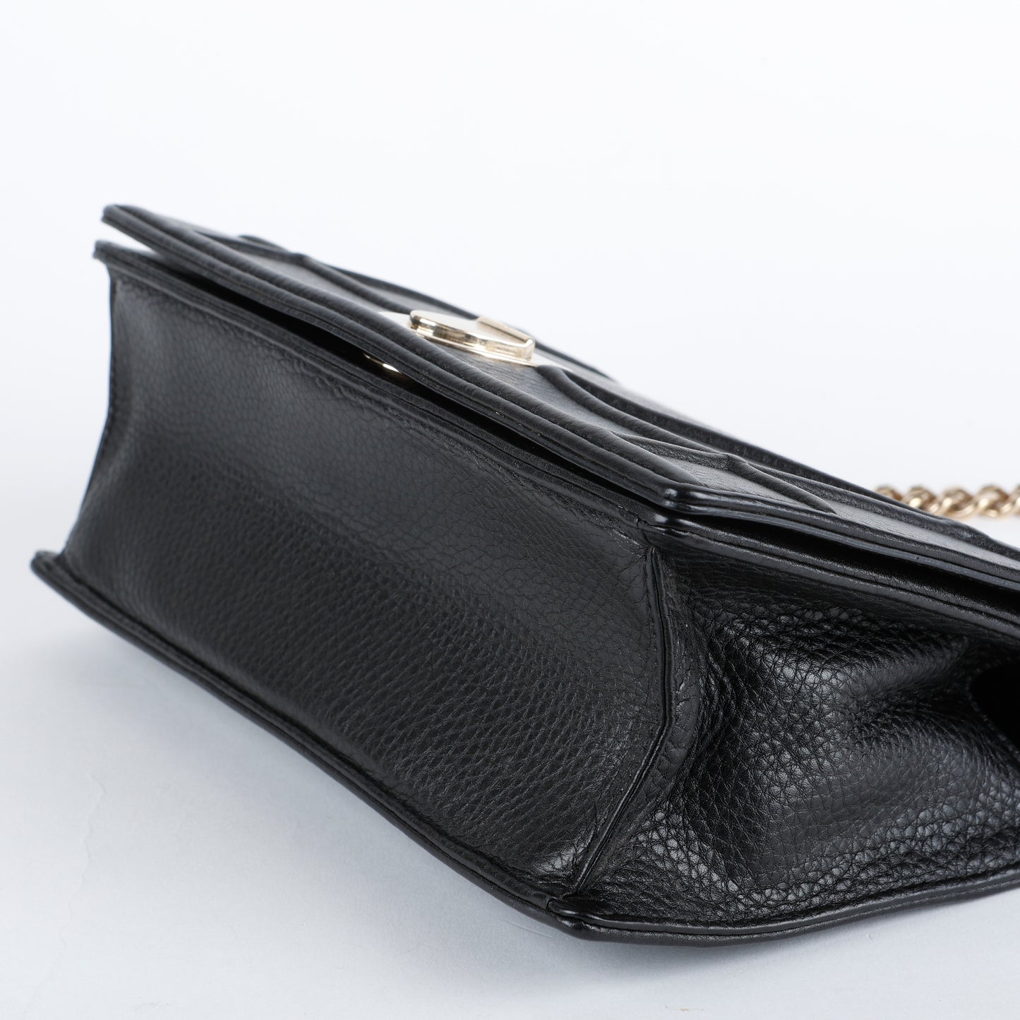 Medium Diorama Flap Bag, Black Grained Calfskin