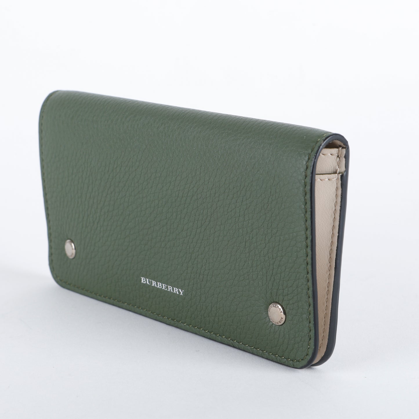 Continental Snap Wallet, Sage Green Grained Calfskin
