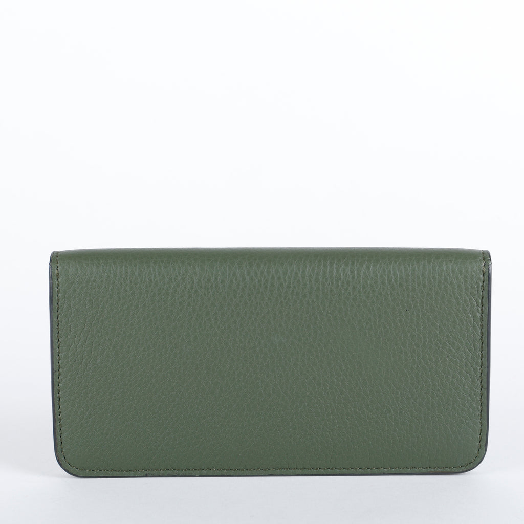 Continental Snap Wallet, Sage Green Grained Calfskin