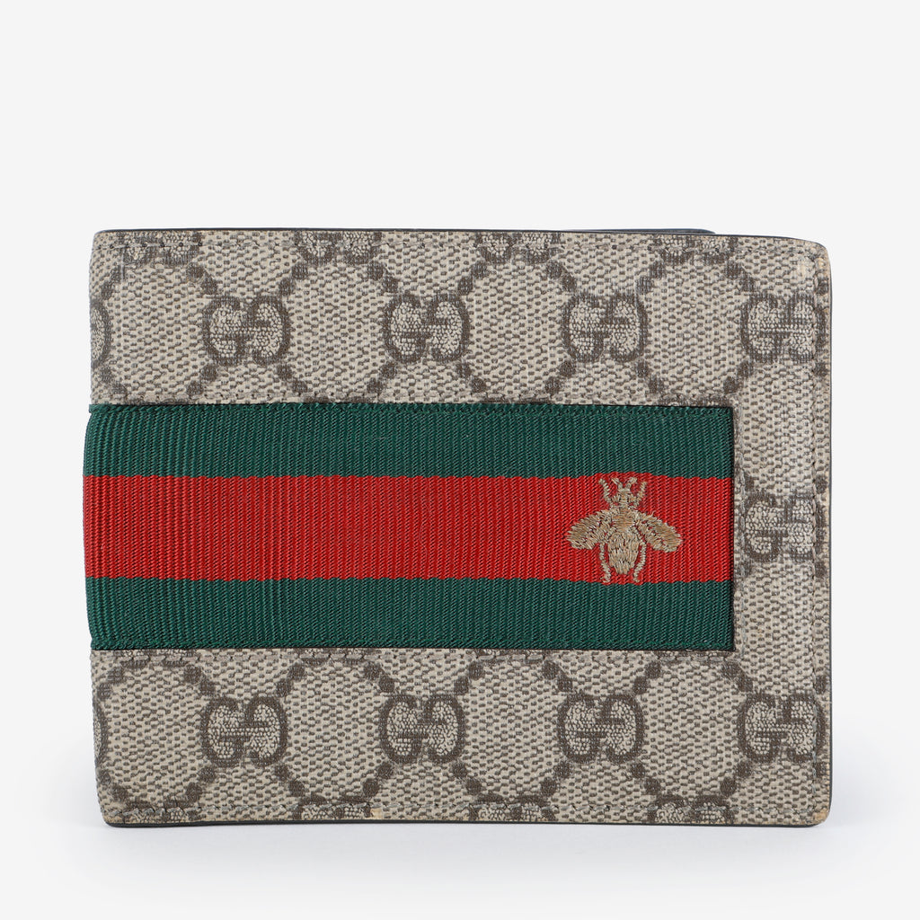 Supreme Bee Web Bifold Wallet, Coated Canvas