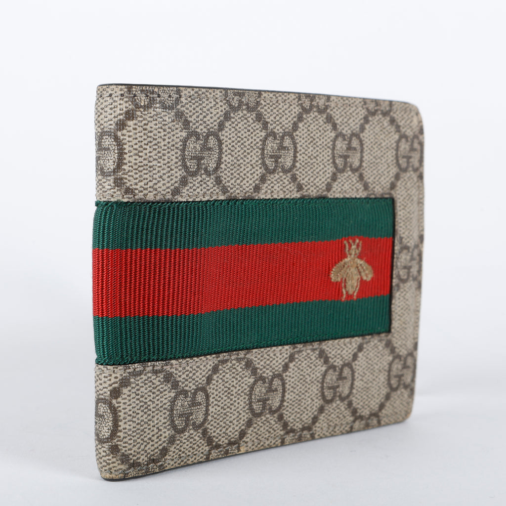 Supreme Bee Web Bifold Wallet, Coated Canvas