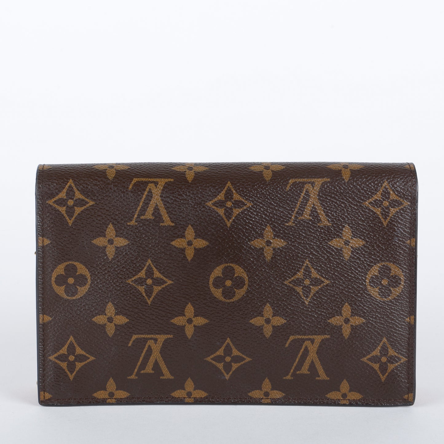 Flore Chain Wallet, Monogram/Fuchsia