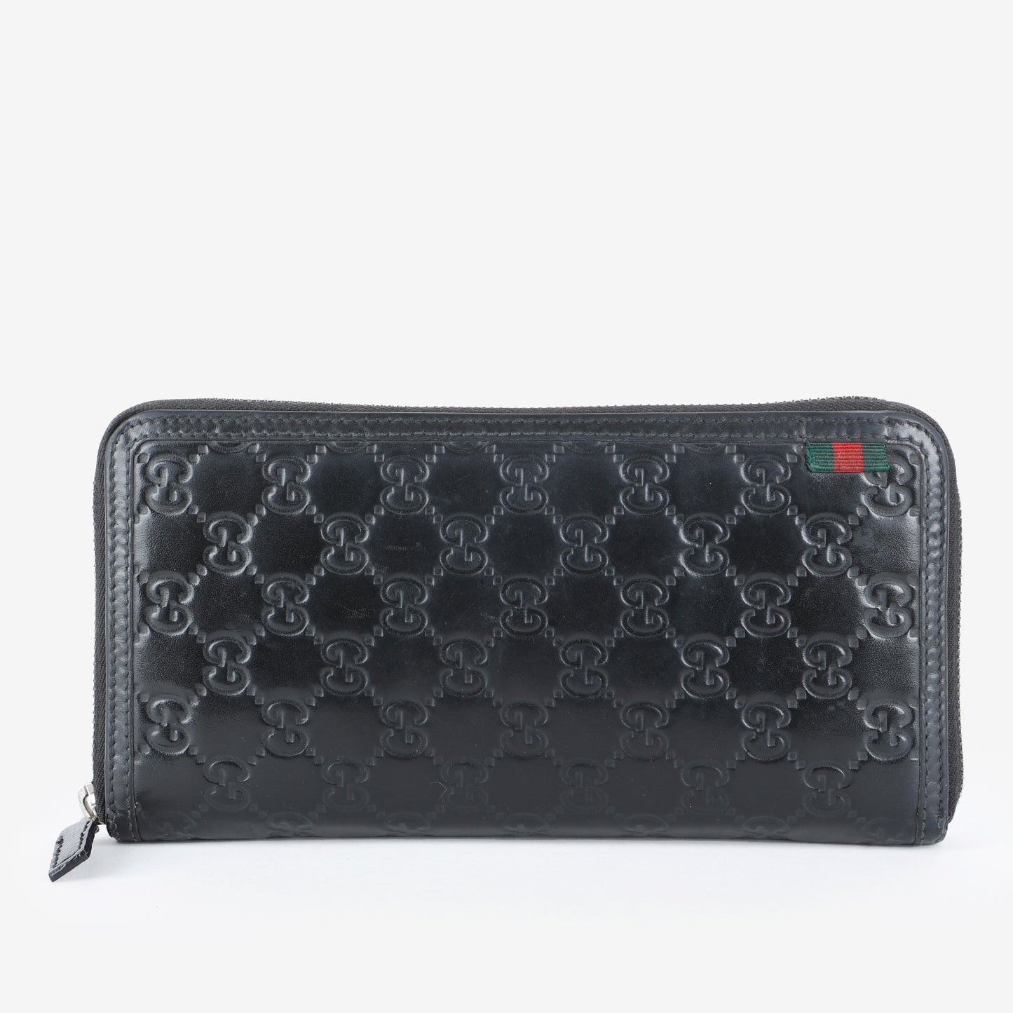 Web Guccisima Zip Around Wallet, Black