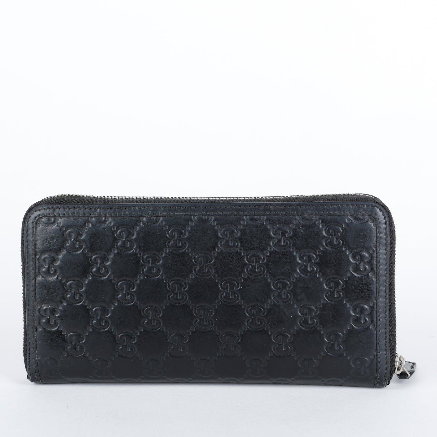 Web Guccisima Zip Around Wallet, Black