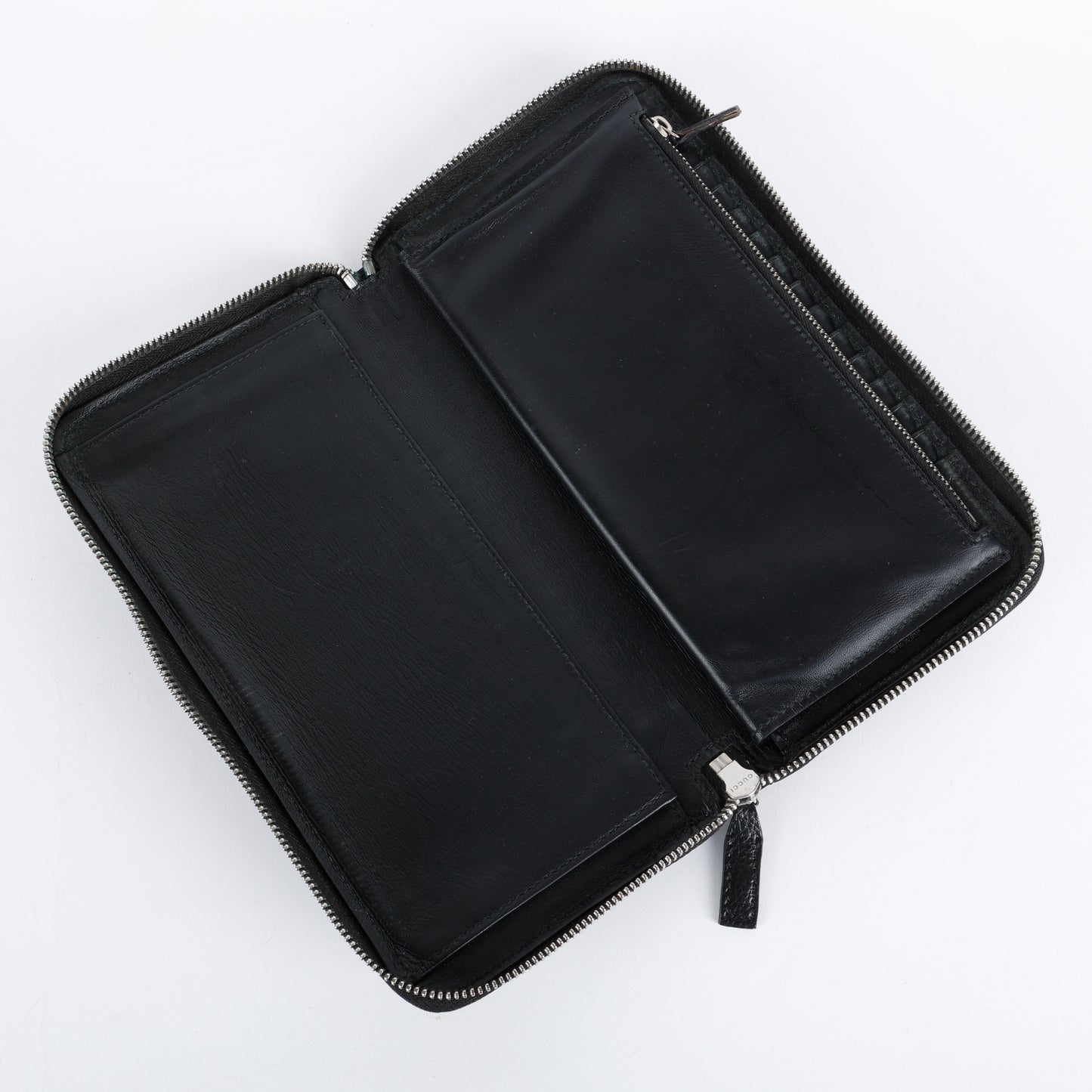 Web Guccisima Zip Around Wallet, Black
