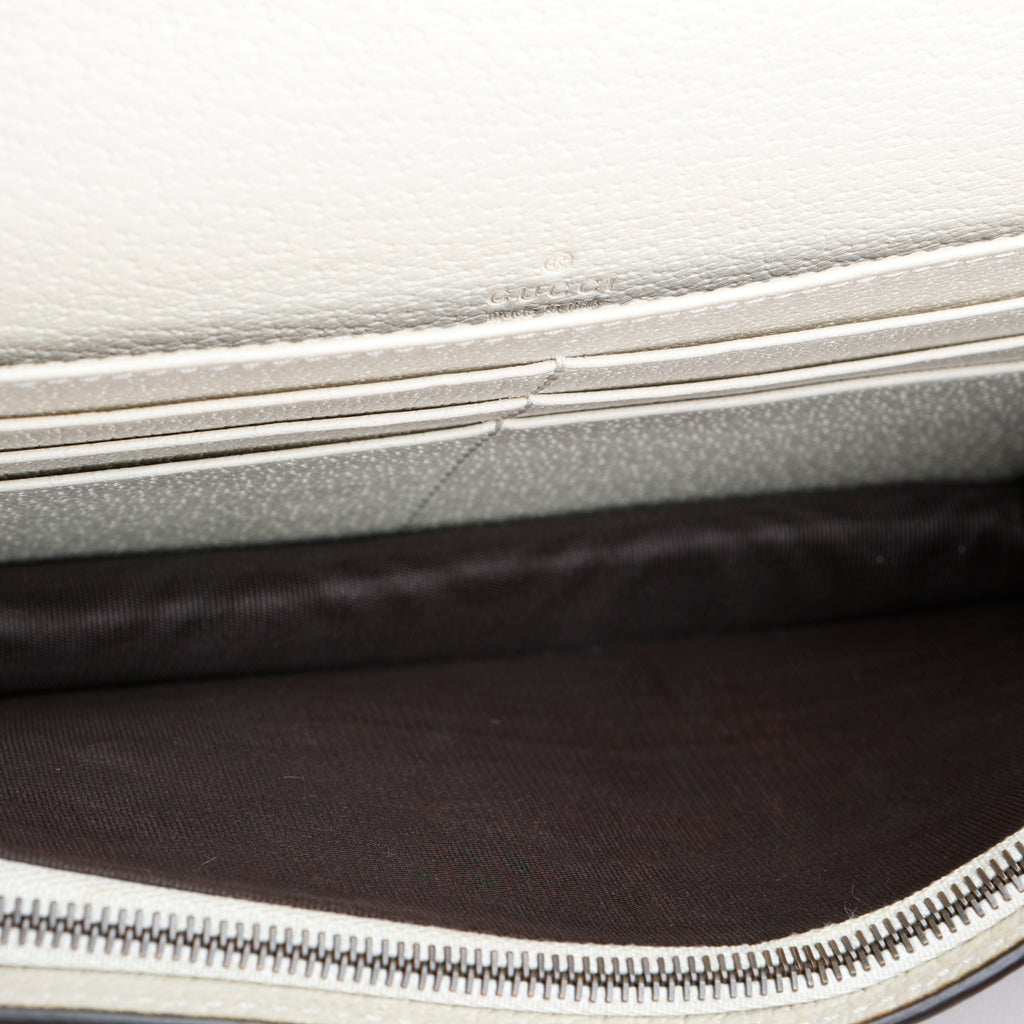 Queen Margaret Chain Wallet, Coated Canvas/Cream