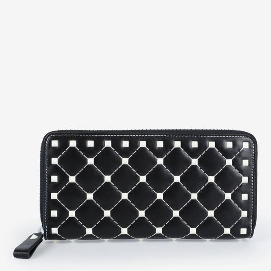 Free Rockstud Zip Around Wallet, Black/White