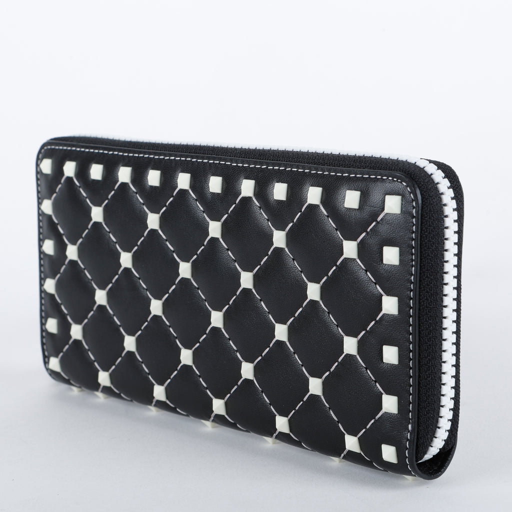 Free Rockstud Zip Around Wallet, Black/White