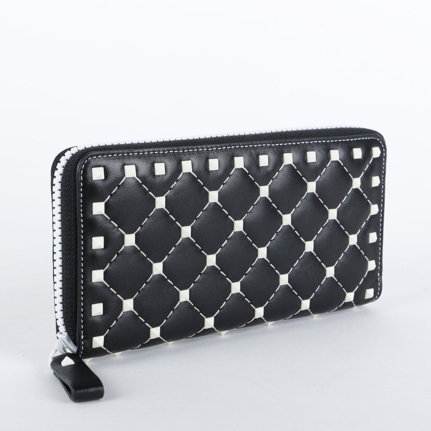 Free Rockstud Zip Around Wallet, Black/White