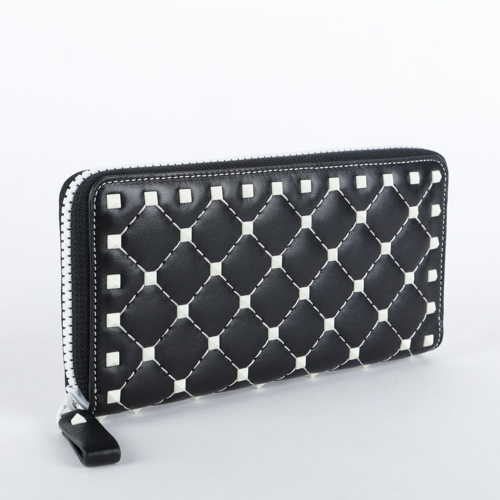 Free Rockstud Zip Around Wallet, Black/White