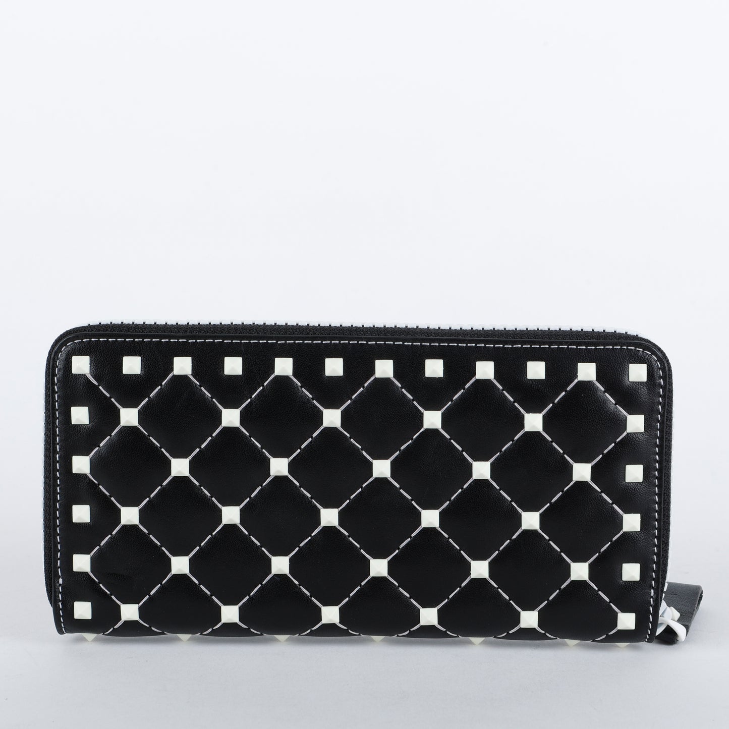 Free Rockstud Zip Around Wallet, Black/White