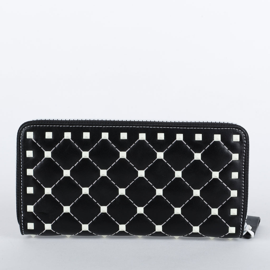 Free Rockstud Zip Around Wallet, Black/White