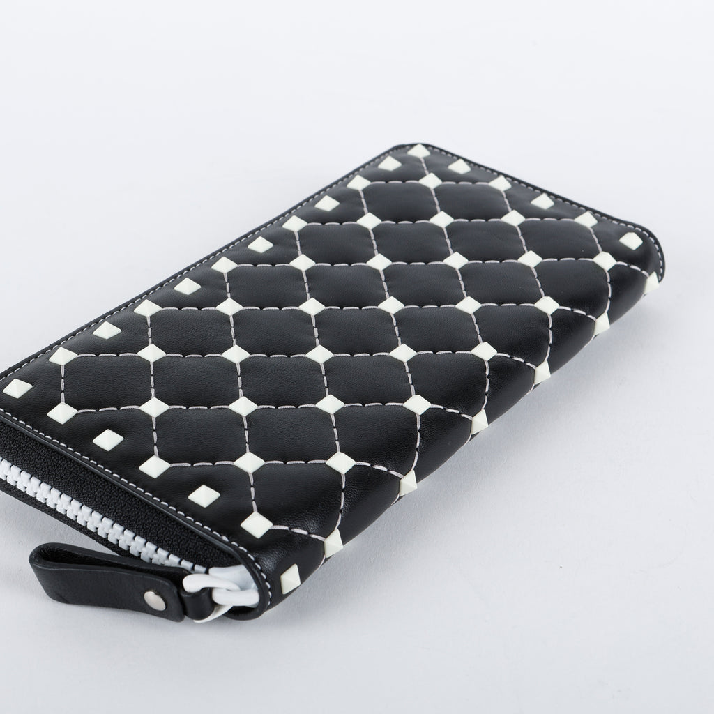 Free Rockstud Zip Around Wallet, Black/White
