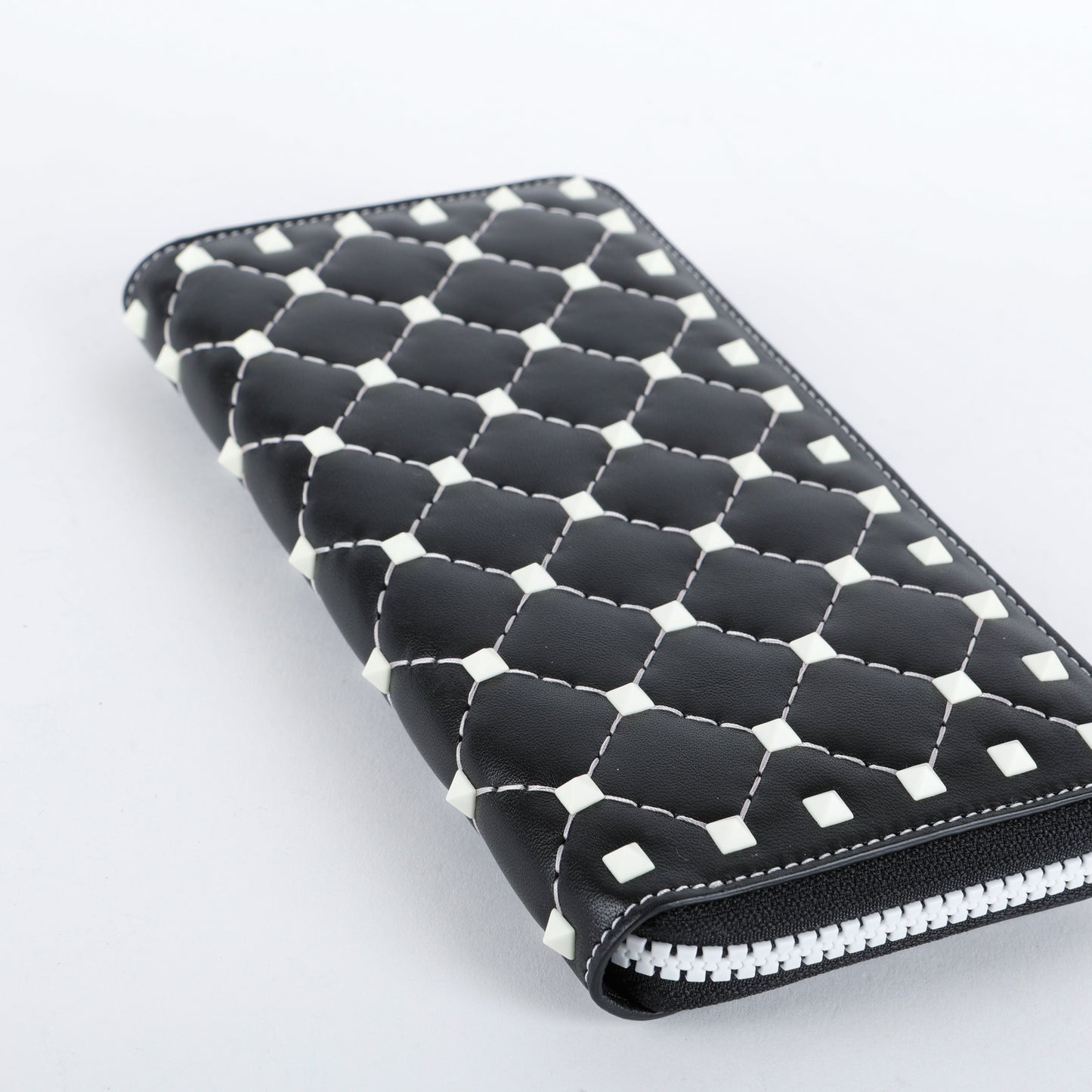 Free Rockstud Zip Around Wallet, Black/White