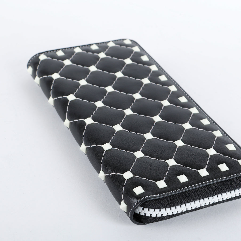 Free Rockstud Zip Around Wallet, Black/White