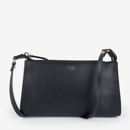 Roma Pochette Crossbody, Black Calfskin
