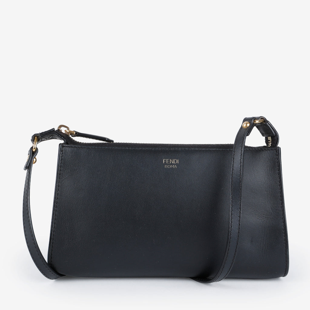 Roma Pochette Crossbody, Black Calfskin