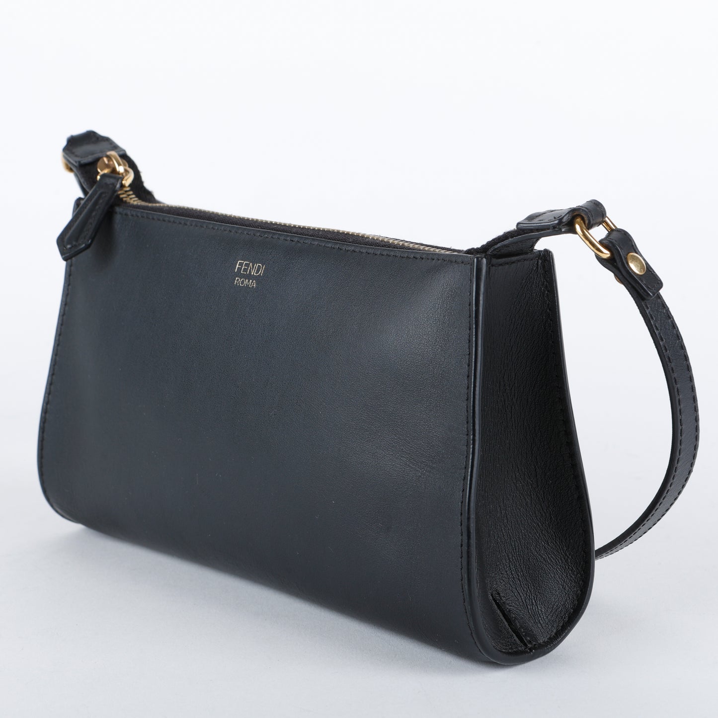 Roma Pochette Crossbody, Black Calfskin