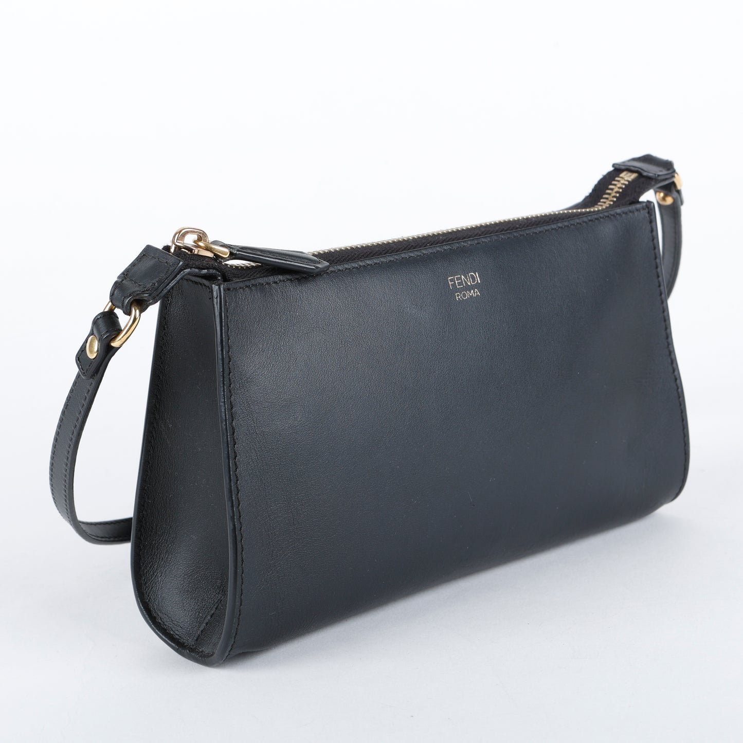 Roma Pochette Crossbody, Black Calfskin